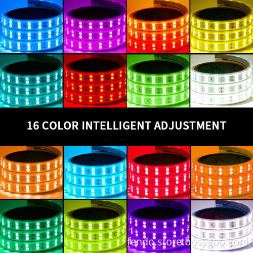 IP65 PVC Cover Double-Row Smart RGB LED Light Strip 5050 SMD 220V